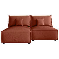 ECKSOFA Terracotta Webstoff Zierkissen, Rückenkissen, Rücken echt  - Terracotta/Schwarz, MODERN, Kunststoff/Textil (153/200cm) - Xora