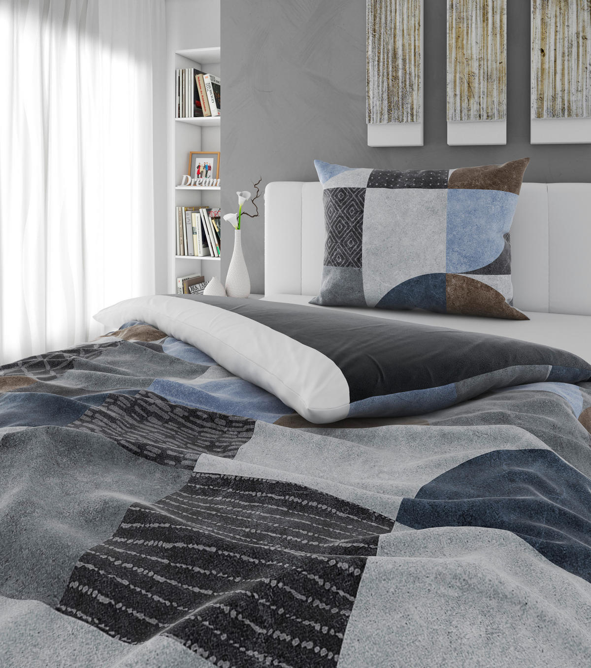 POSTELJINA SA DVA LICA 140/200 cm saten siva  - siva, Osnovno, tekstil (140/200cm) - Esposa