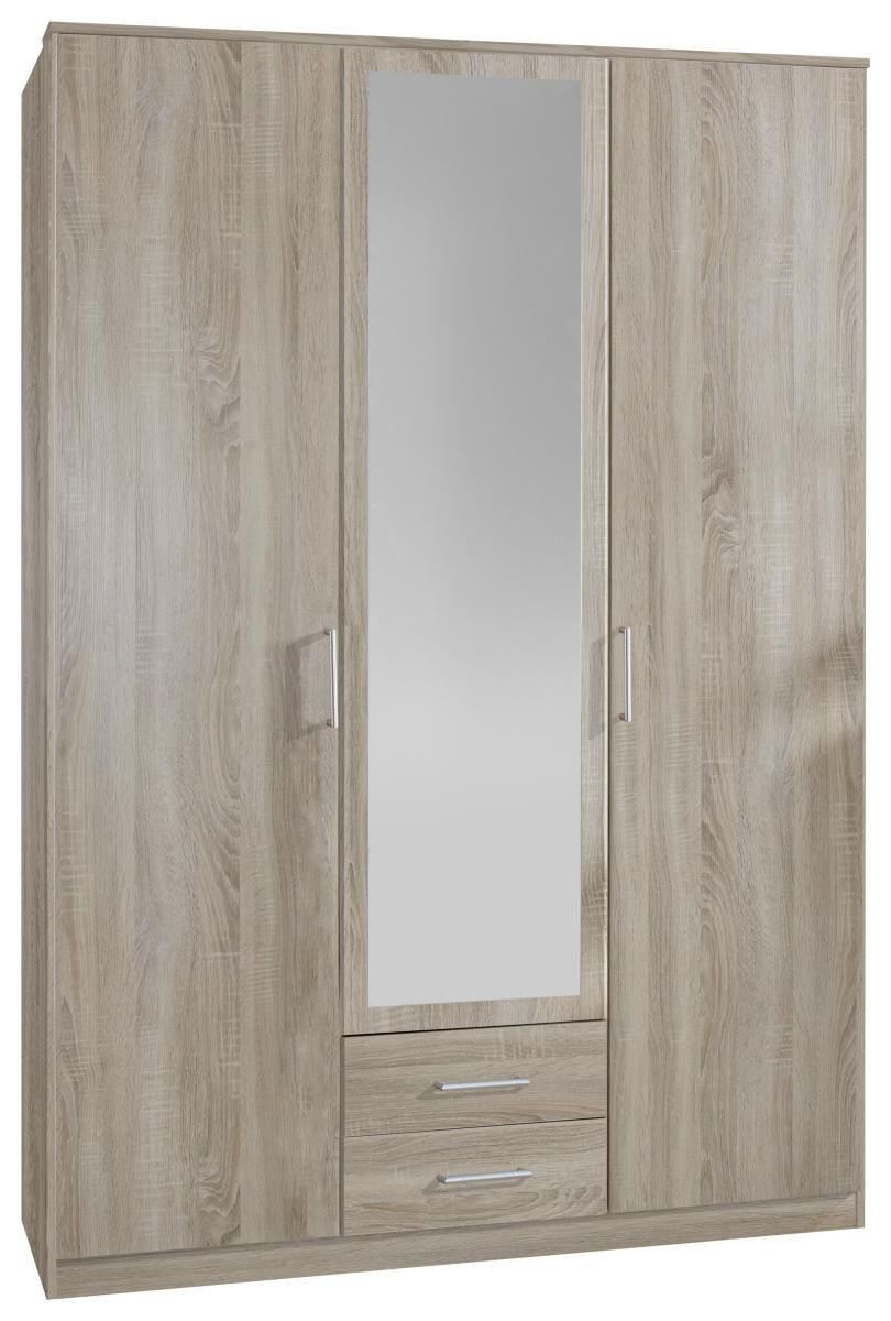 SKRIŇA SO ZRKADLOM, farba duba, 135/199,5/58 cm - farba duba/hliníková, Konventionell, kompozitné drevo/plast (135/199,5/58cm) - MID.YOU