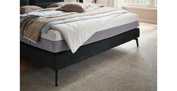 BOXSPRINGBETT 200/200 cm in Anthrazit - Anthrazit/Schwarz, Design, Textil/Metall (200/200cm) - Johann Jakob