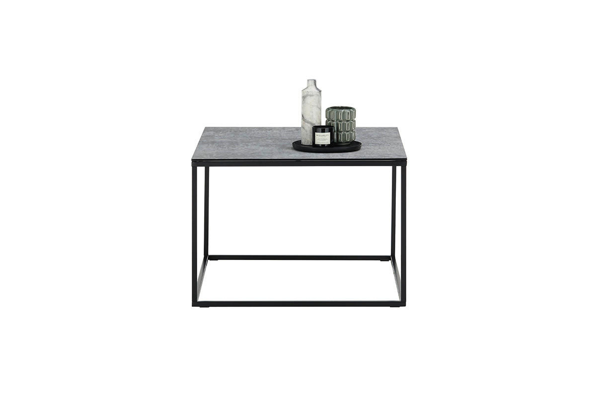COUCHTISCH Sicherheitsglas 60/60/45 cm quadratisch Grau, Schwarz  - Schwarz/Grau, Design, Glas/Metall (60/60/45cm) - Xora