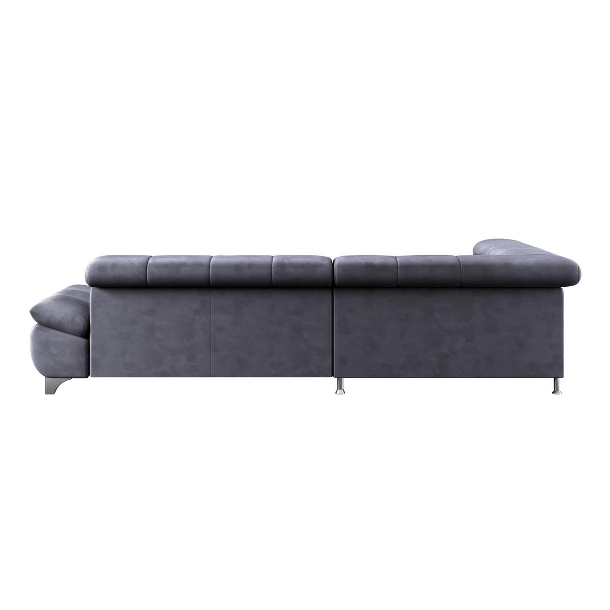 ECKSOFA Dunkelblau Chenille  - Chromfarben/Dunkelblau, KONVENTIONELL, Textil/Metall (234/312cm) - Livetastic