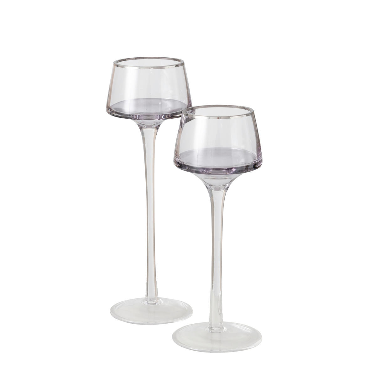 MÉCSESTARTÓ - világosszürke, Design, Üveg (7,5/23cm)