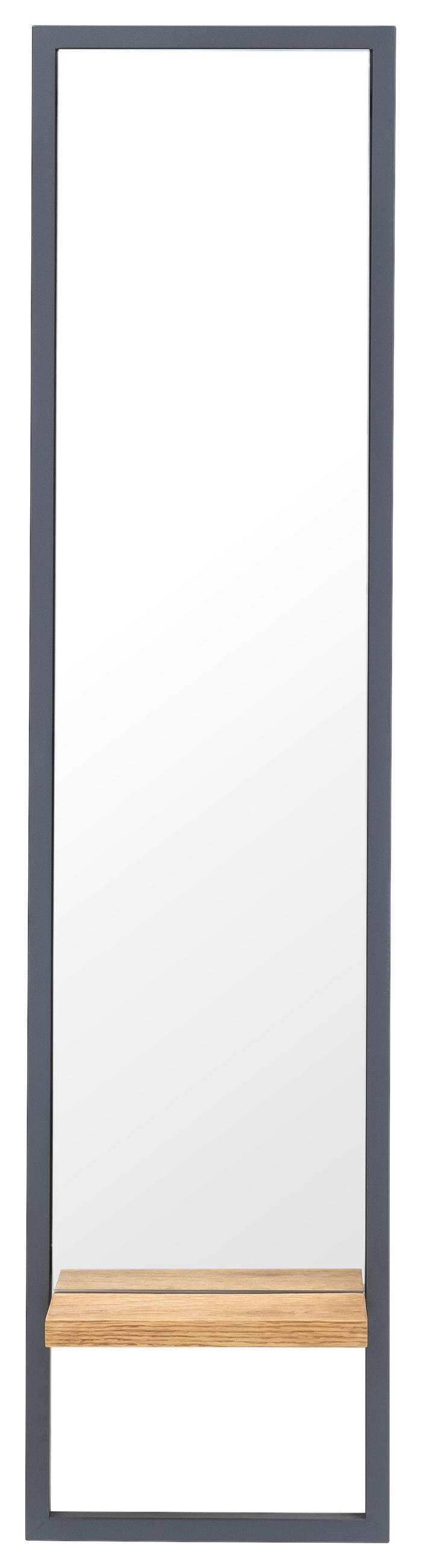 WANDSPIEGEL Eiche Grau, Eichefarben - Eichefarben/Grau, Trend, Glas/Holz (44/125/12cm) - Novel