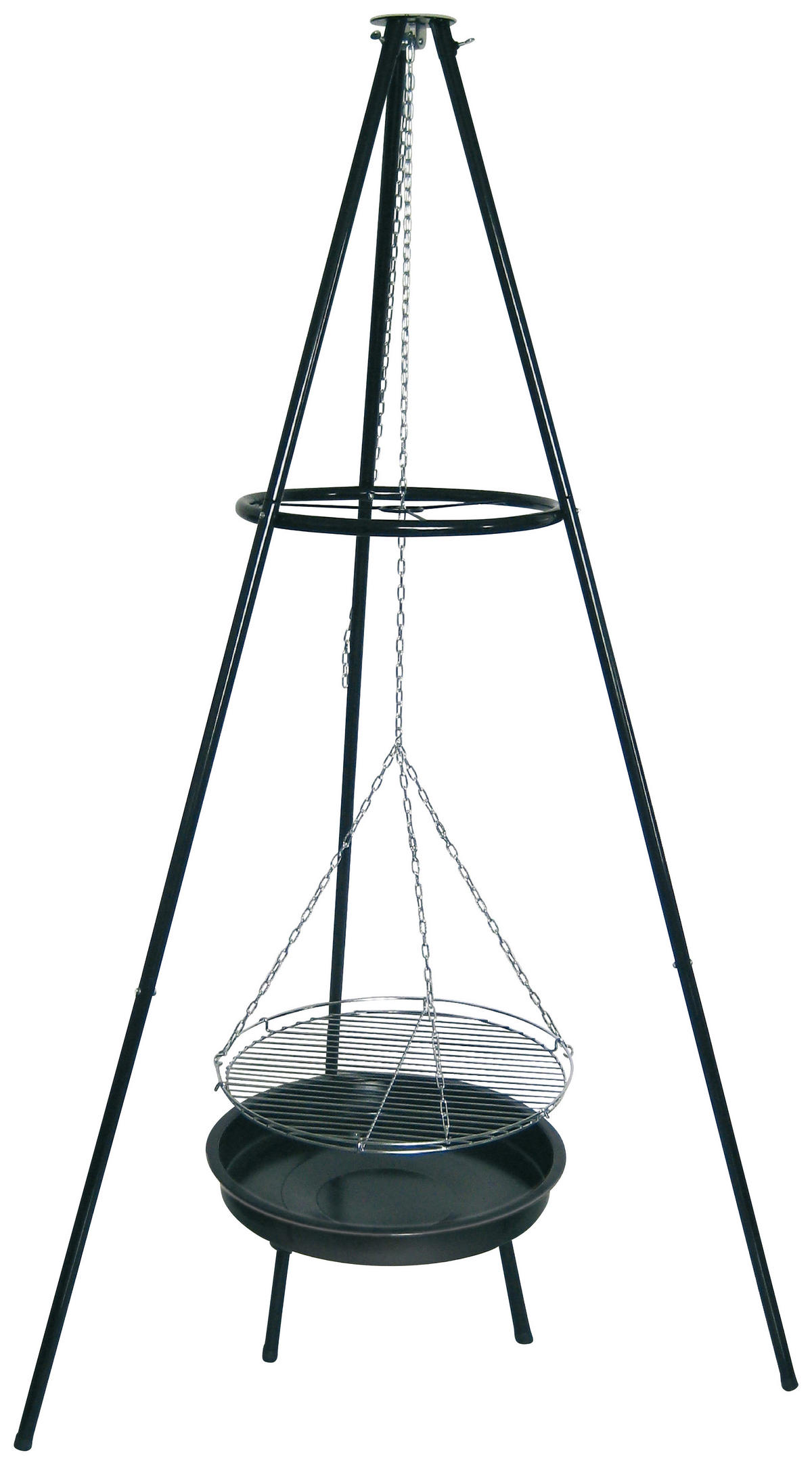 SCHWENKGRILL MIT ZUBEHÖR  Rot, Schwarz  - Rot/Schwarz, KONVENTIONELL, Metall (91,5/148,5cm) - Ambia Garden