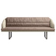 SITZBANK 255/89/68 cm Velours, Flachgewebe Sandfarben, Beige Metall  - Sandfarben/Beige, Design, Textil/Metall (255/89/68cm) - Dieter Knoll