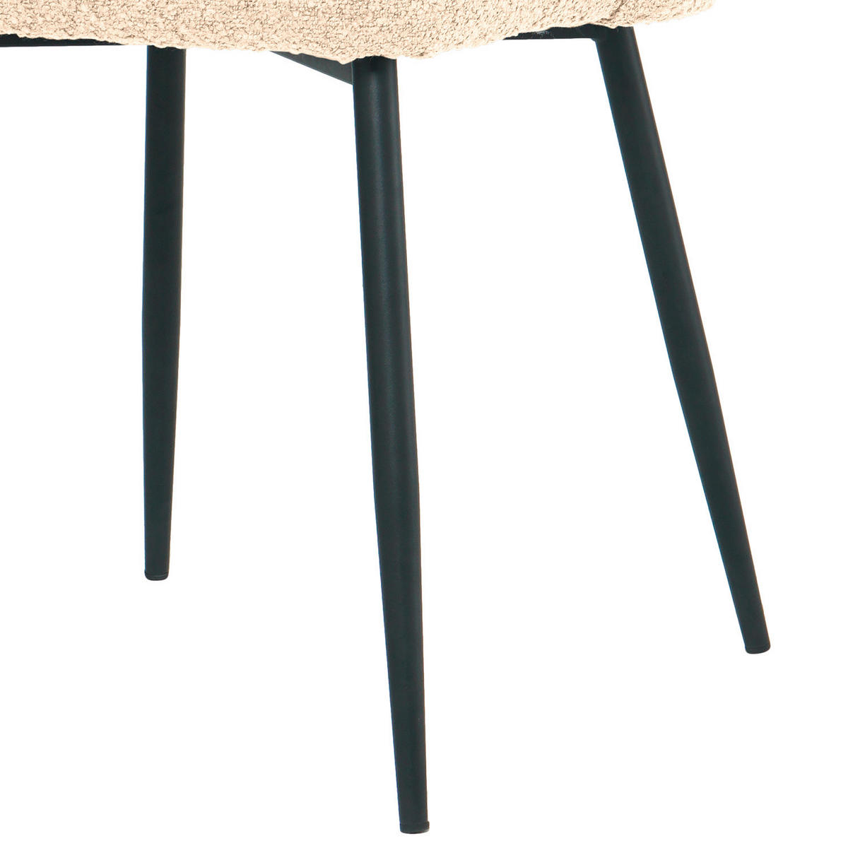 STOL järn bouclé  - svart/cremefärgad, Lifestyle, metall/textil (57/82/59cm) - home24