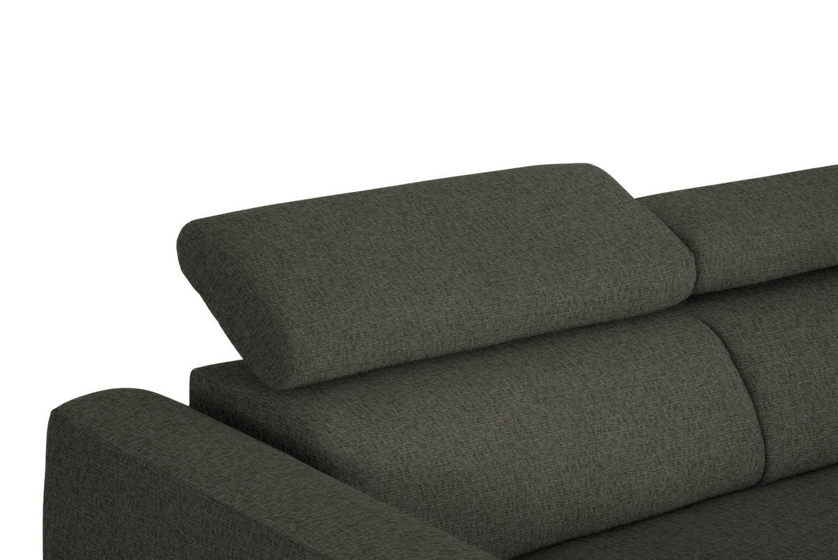 ECKSOFA in Chenille Graubraun  280/205 cm  - Graubraun/Schwarz, Design, Textil/Metall (280/205cm) - Xora