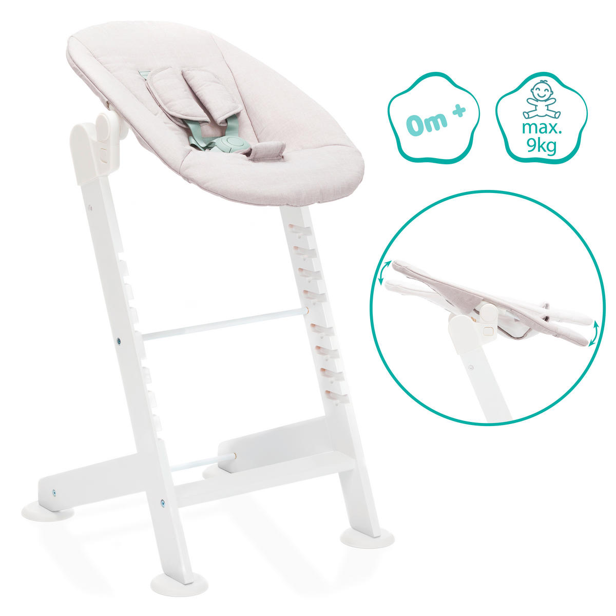 VYSOKÁ ŽIDLE, buk, bílá - bílá, Basics, dřevo (51/81/45cm) - Fillikid