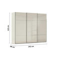 SCHWEBETÜRENSCHRANK  in Champagner  - Chromfarben/Champagner, KONVENTIONELL, Glas/Holzwerkstoff (242/223/68cm) - Novel