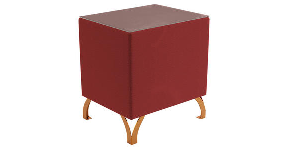 NACHTKÄSTCHEN in Rot - Rot/Kupferfarben, Design, Glas/Textil (45/55/45cm) - Esposa