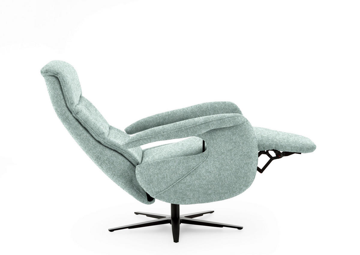 RELAXSESSEL in Textil Mintgrün  - Schwarz/Mintgrün, Design, Textil/Metall (71/112/83cm) - Beldomo Style