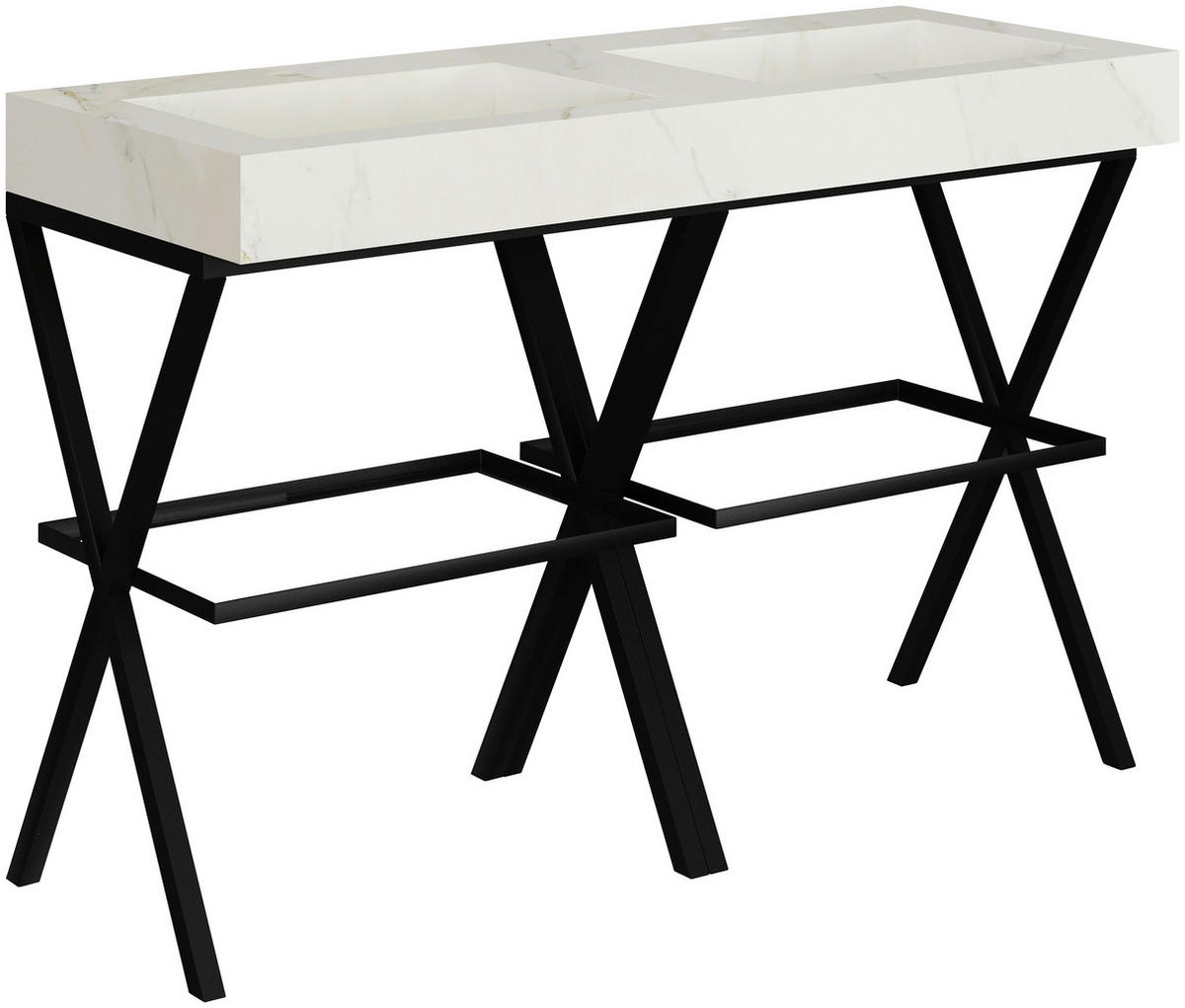 WASCHTISCHKOMBI 120 cm  - Schwarz/Weiß, Design, Glas/Holzwerkstoff (120cm) - Voleo