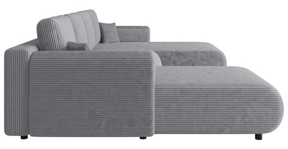 Wohnlandschaft inkl. Funktion Hellgrau Cord  - Hellgrau/Schwarz, KONVENTIONELL, Textil (200/360/200cm) - Xora