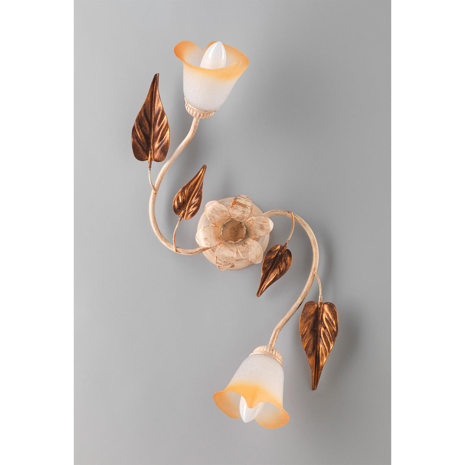 DECKENLEUCHTE 60/23/26 cm - Beige/Weiß, Natur, Glas/Metall (60/23/26cm)