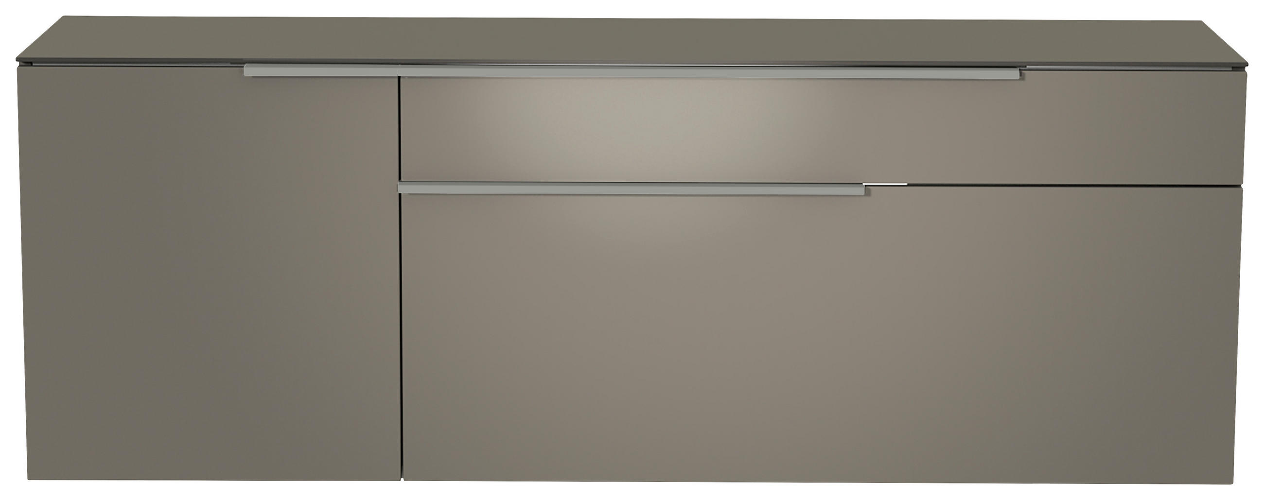LOWBOARD in 160/65/45 cm - Alufarben/Grau, Design, Glas/Holzwerkstoff (160/65/45cm) - Moderano