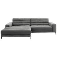 ECKSOFA Badia in Cord Grau  207/296 cm  - Schwarz/Grau, Design, Textil/Metall (207/296cm) - Dieter Knoll