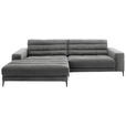 ECKSOFA Badia in Cord Grau  207/296 cm  - Schwarz/Grau, Design, Textil/Metall (207/296cm) - Dieter Knoll