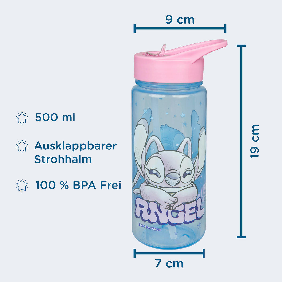KINDERGESCHIRRSET Stitch 2-teilig  - Blau/Rosa, Basics, Kunststoff (8,0/22,3/19cm) - Disney