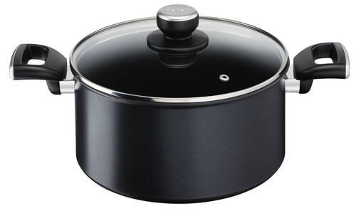 HRNIEC, hliník, 24 cm  - čierna, Basics, kov/sklo (24cm) - Tefal
