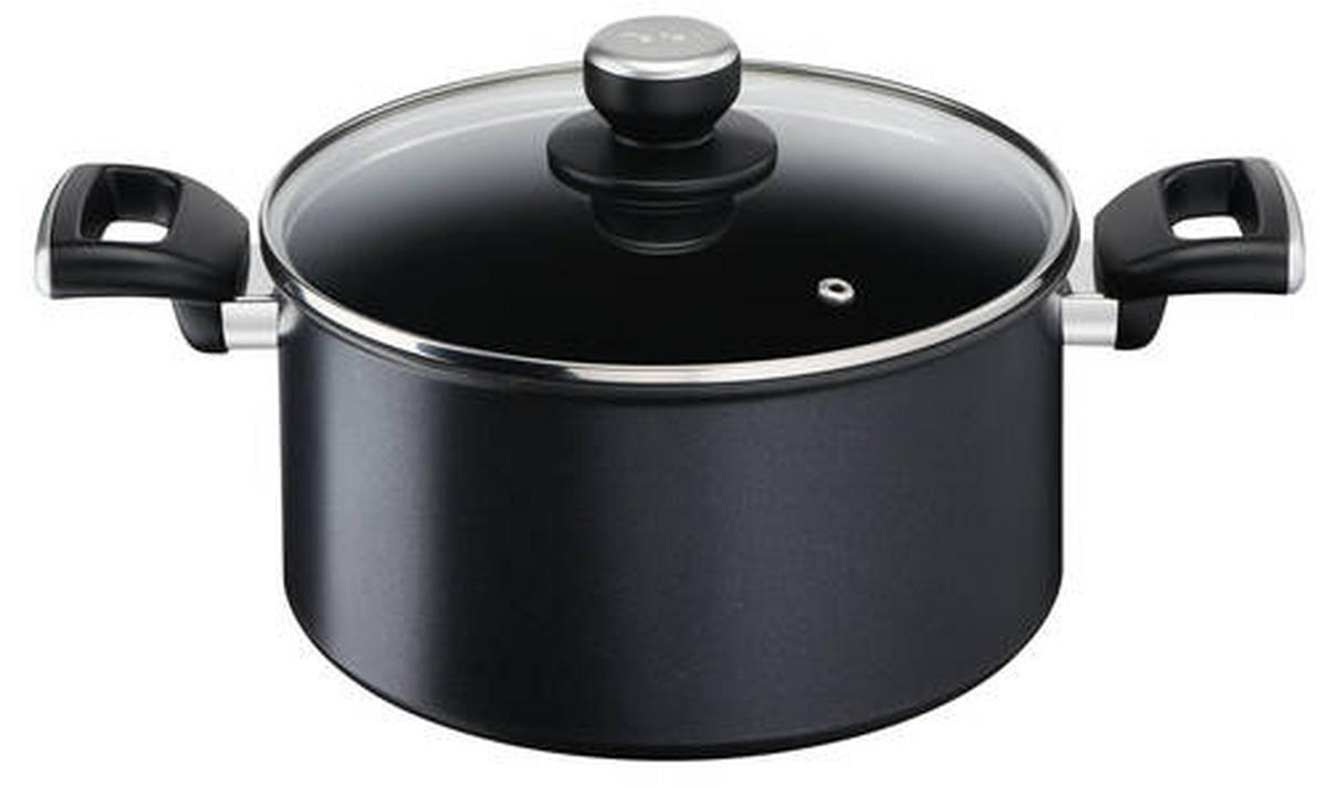 HRNIEC, hliník, 24 cm  - čierna, Basics, kov/sklo (24cm) - Tefal