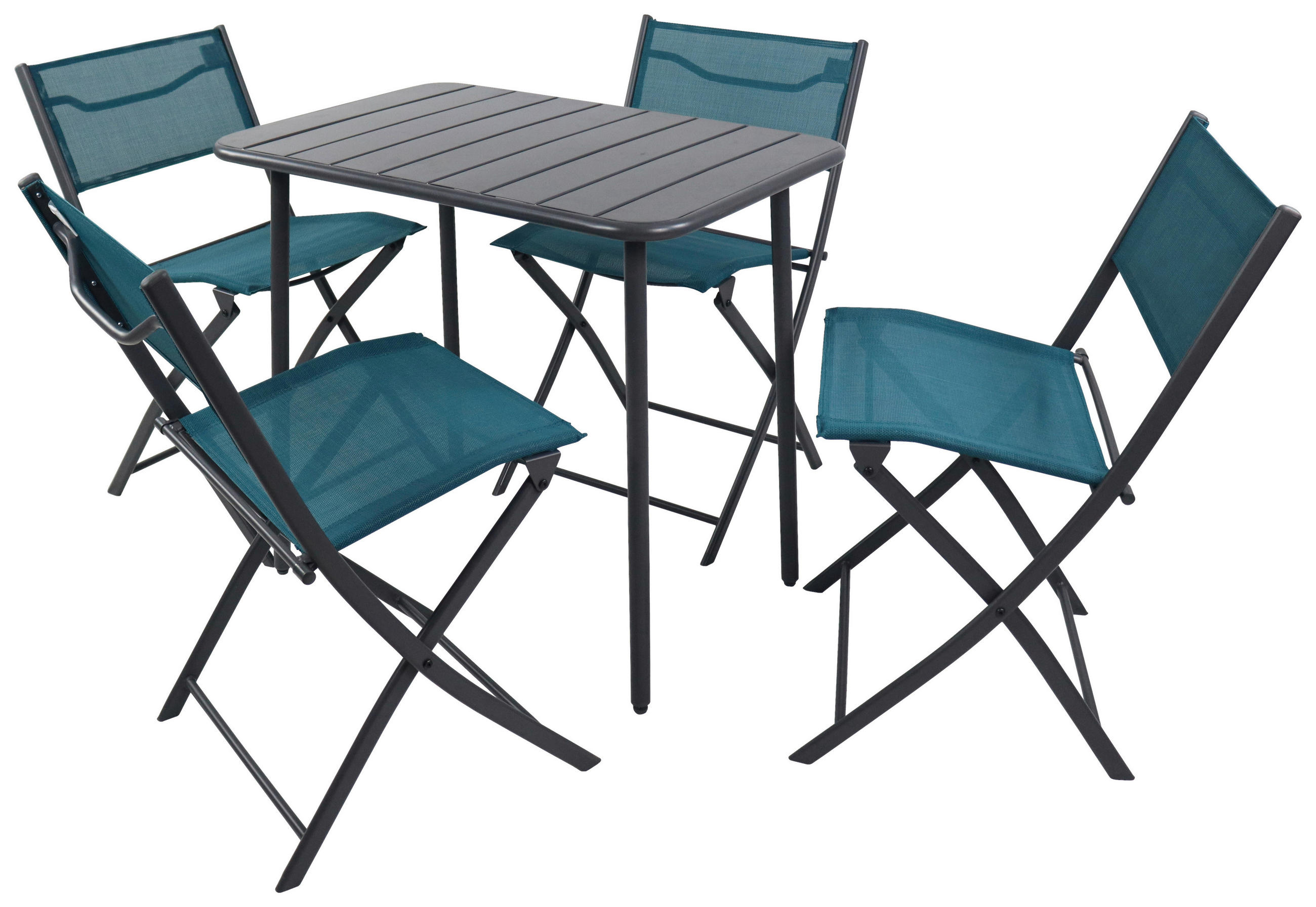 GARTENSET  5-teilig  - Türkis/Schwarz, Modern, Kunststoff/Textil - Ambia Garden