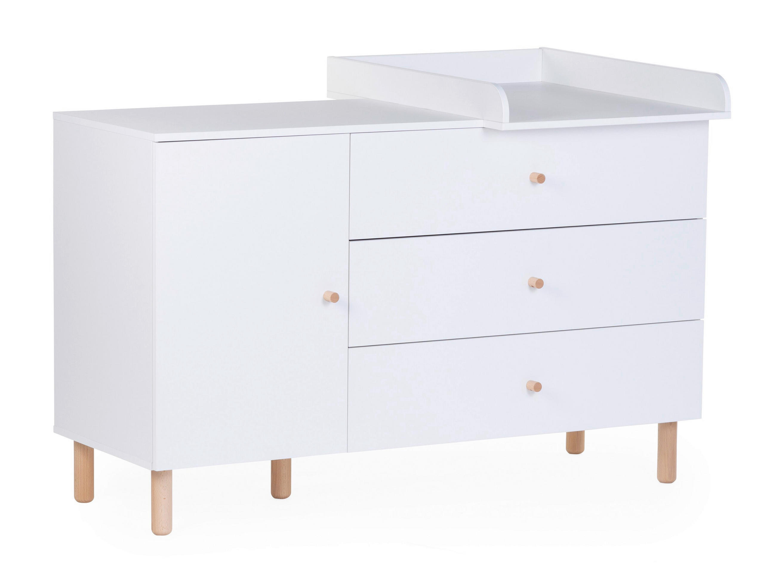 WICKELKOMMODE Wonder White 2023 137/93/75 cm  - Naturfarben/Weiß, Design, Holz/Holzwerkstoff (137/93/75cm) - Childhome