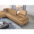 ECKSOFA in Echtleder Honig  - Schwarz/Honig, Design, Leder/Metall (157/325cm) - Dieter Knoll