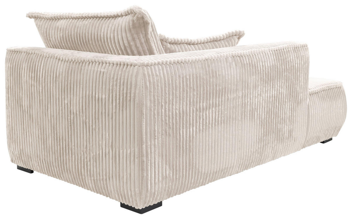 RÉCAMIERE Cord Creme  - Creme/Schwarz, Design, Holz/Textil (207/75/121cm) - MID.YOU