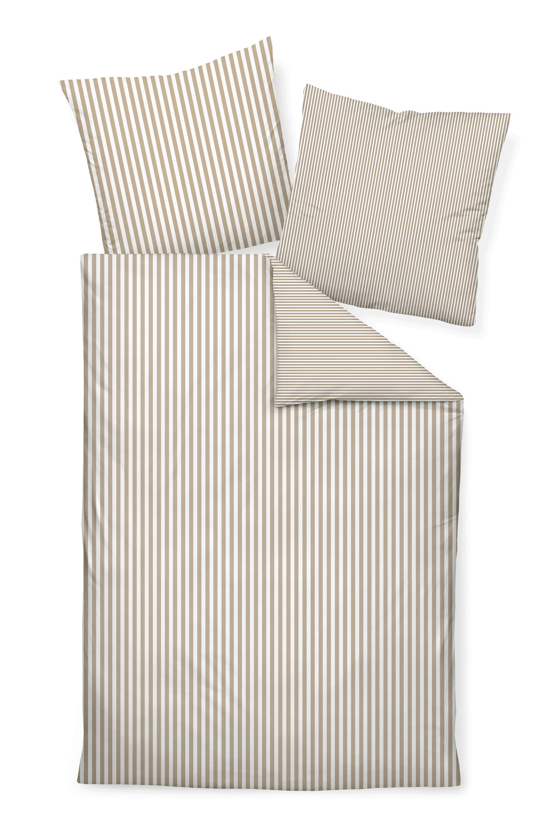 WENDEBETTWÄSCHE Giorgio Makosatin 240/220 cm  - Hellbraun/Weiß, KONVENTIONELL, Textil (240/220cm) - Janine