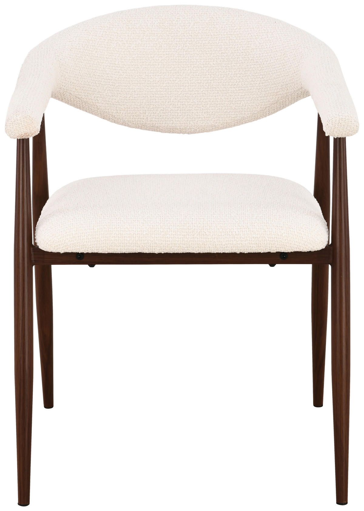 ARMLEHNSTUHL  Stoffauswahl Bouclé  Creme, Walnussfarben  - Walnussfarben/Creme, Design, Textil/Metall (58/78/60cm) - Lomoco