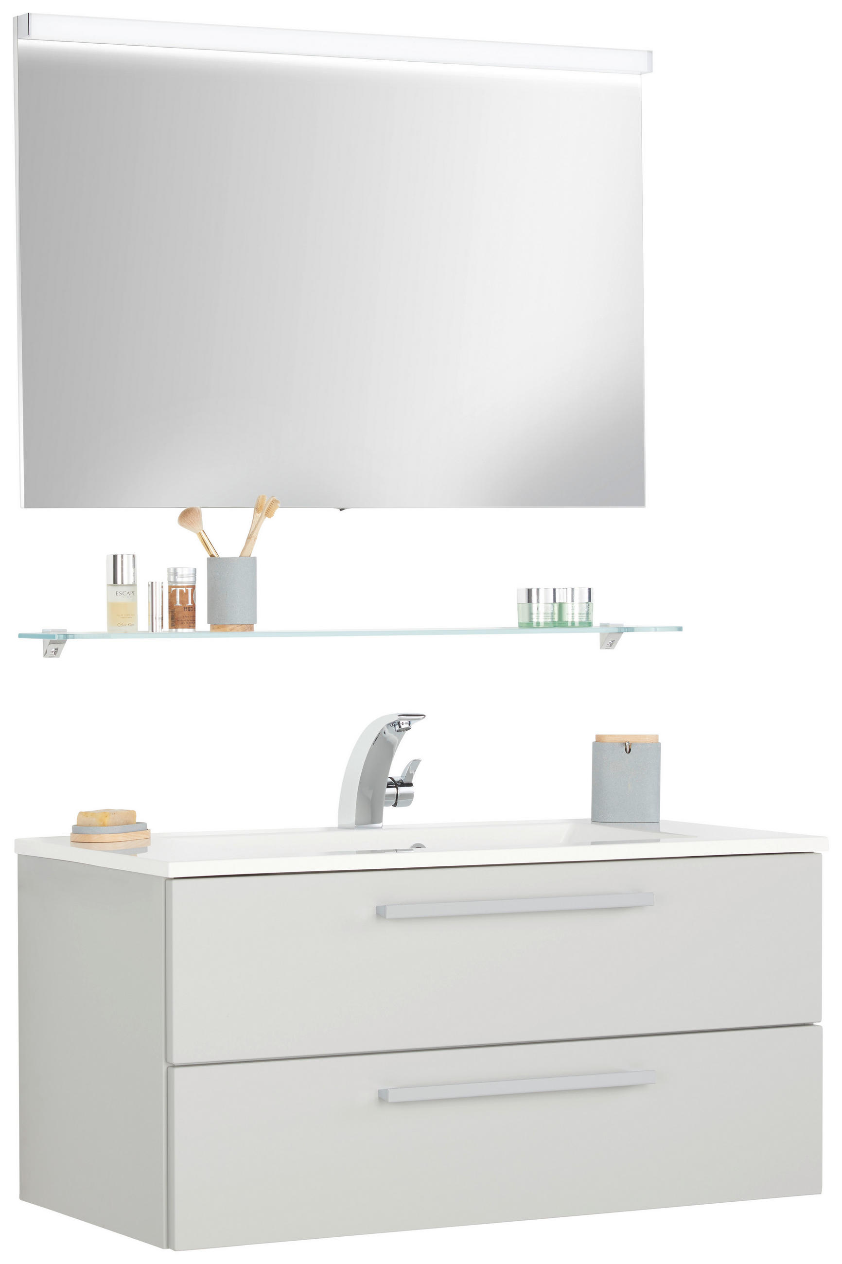 KOPALNICA  siva, bela  - siva/bela, Konvencionalno, kamen/steklo (100,6cm) - Novel