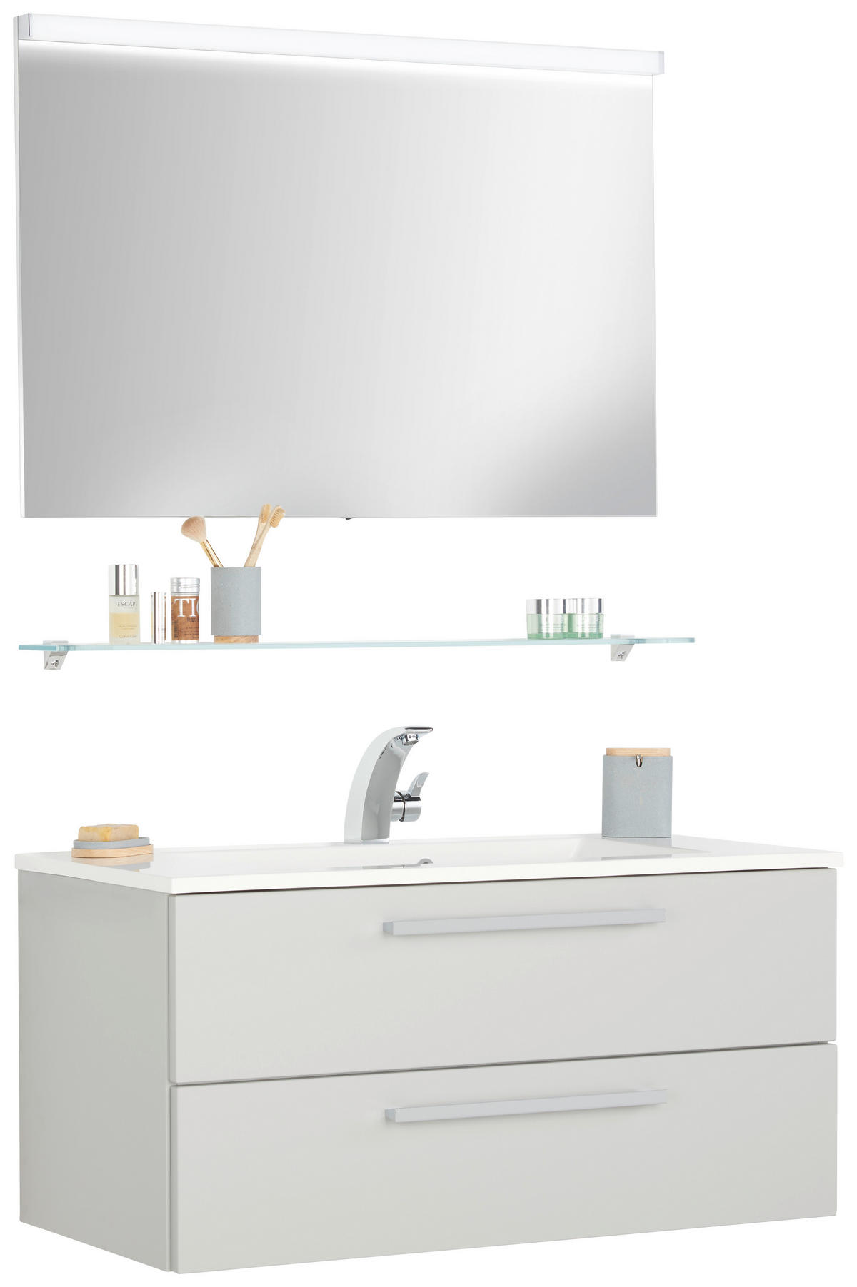 KOPALNICA  siva, bela  - siva/bela, Konvencionalno, kamen/steklo (100,6cm) - Novel