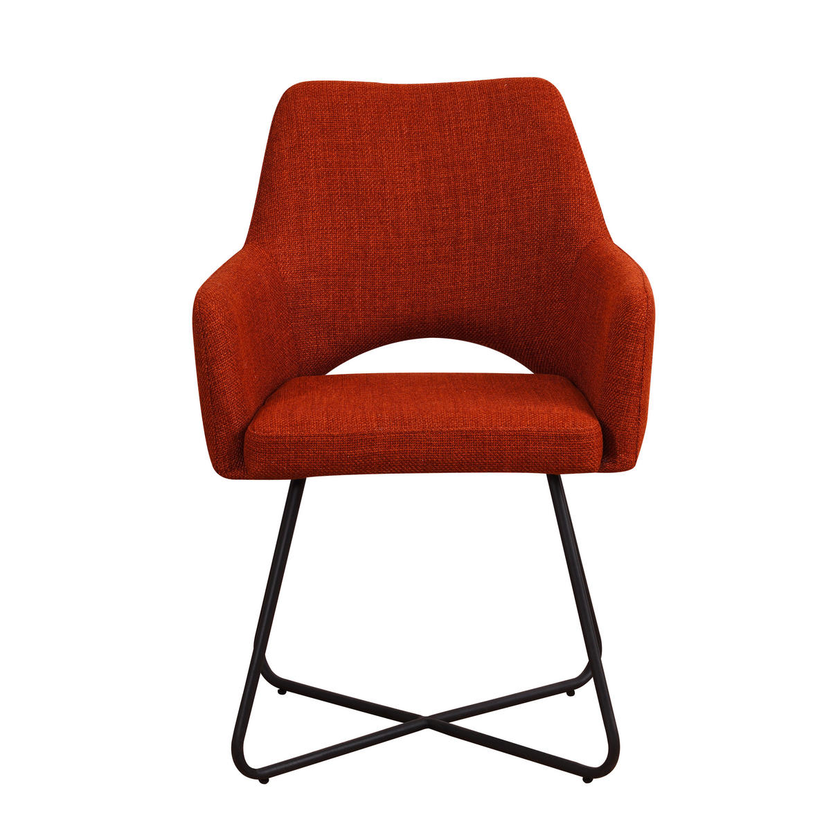ŽIDLE S PODRUČKAMI, tkaná látka, oranžová - oranžová/černá, Moderní, kov/textil (60/88/63,5cm) - MID.YOU