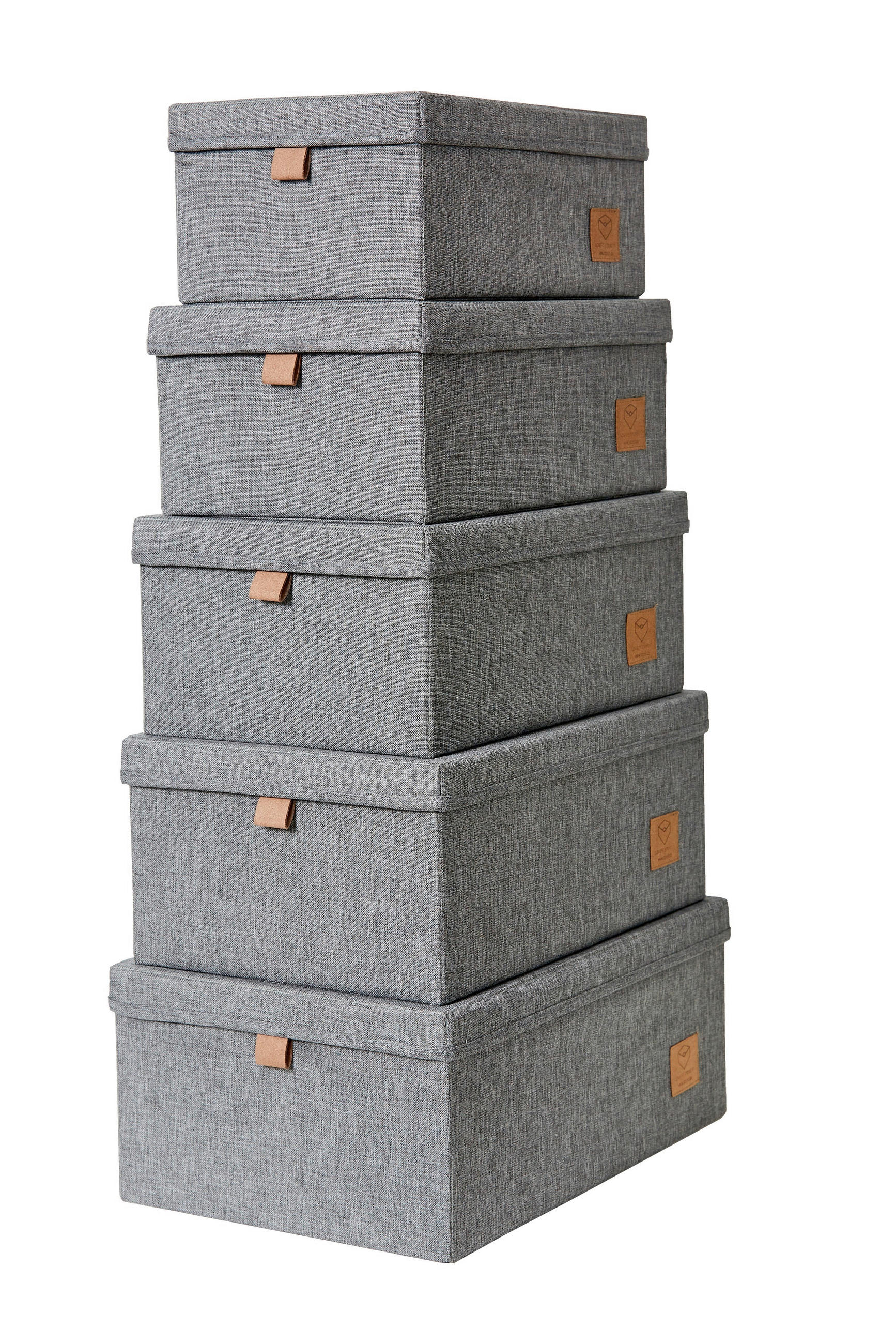 AUFBEWAHRUNGSBOXEN-SET Premium  - Grau, Basics, Textil - Store It