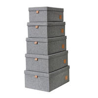 AUFBEWAHRUNGSBOXEN-SET Premium  - Grau, Basics, Textil - Store It