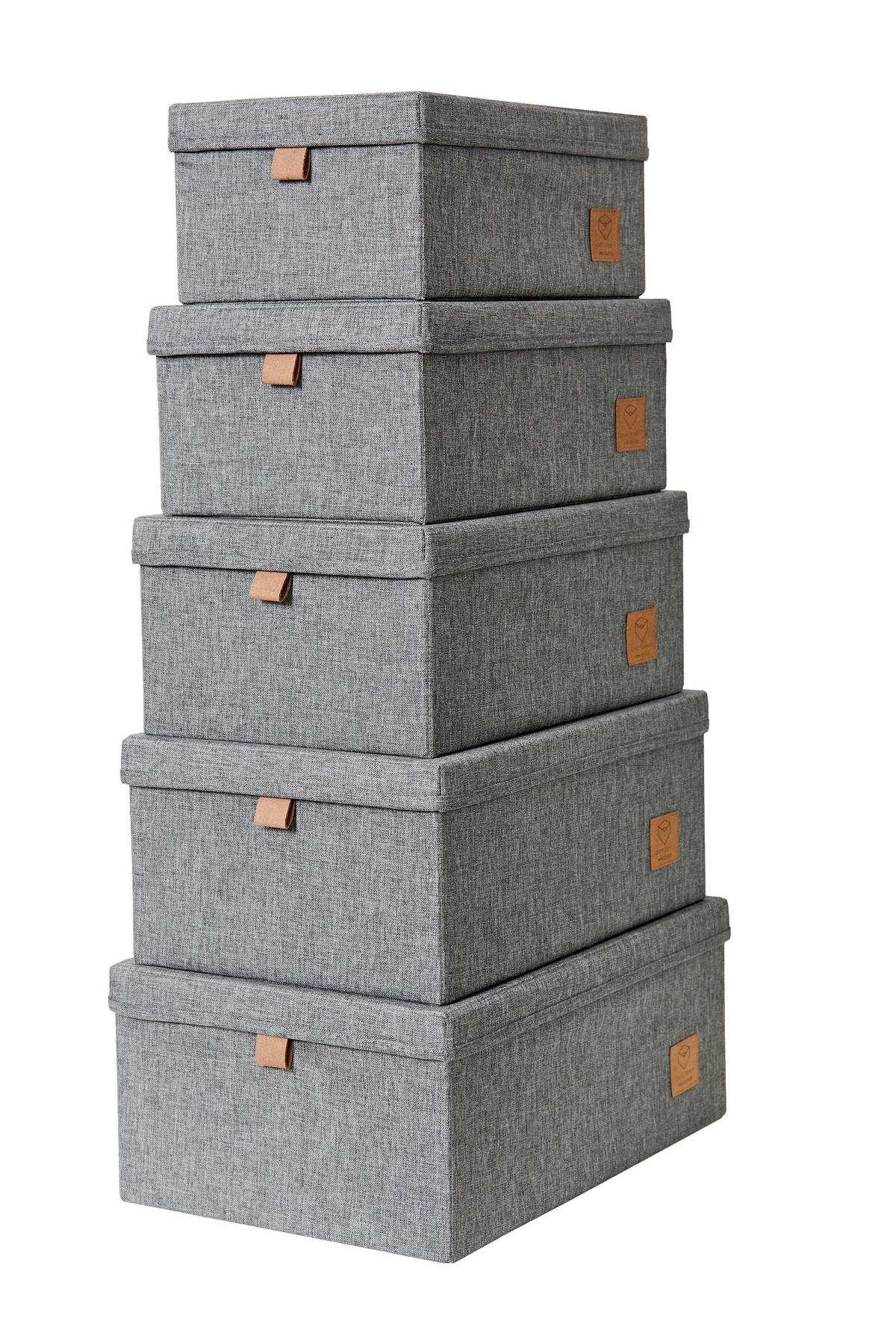 AUFBEWAHRUNGSBOXEN-SET Premium  - Grau, Basics, Textil - Store It