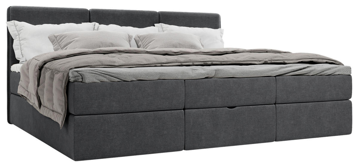 FAMILIENBETT - Anthrazit/Schwarz, MODERN, Holz/Kunststoff (270/200cm) - MID.YOU