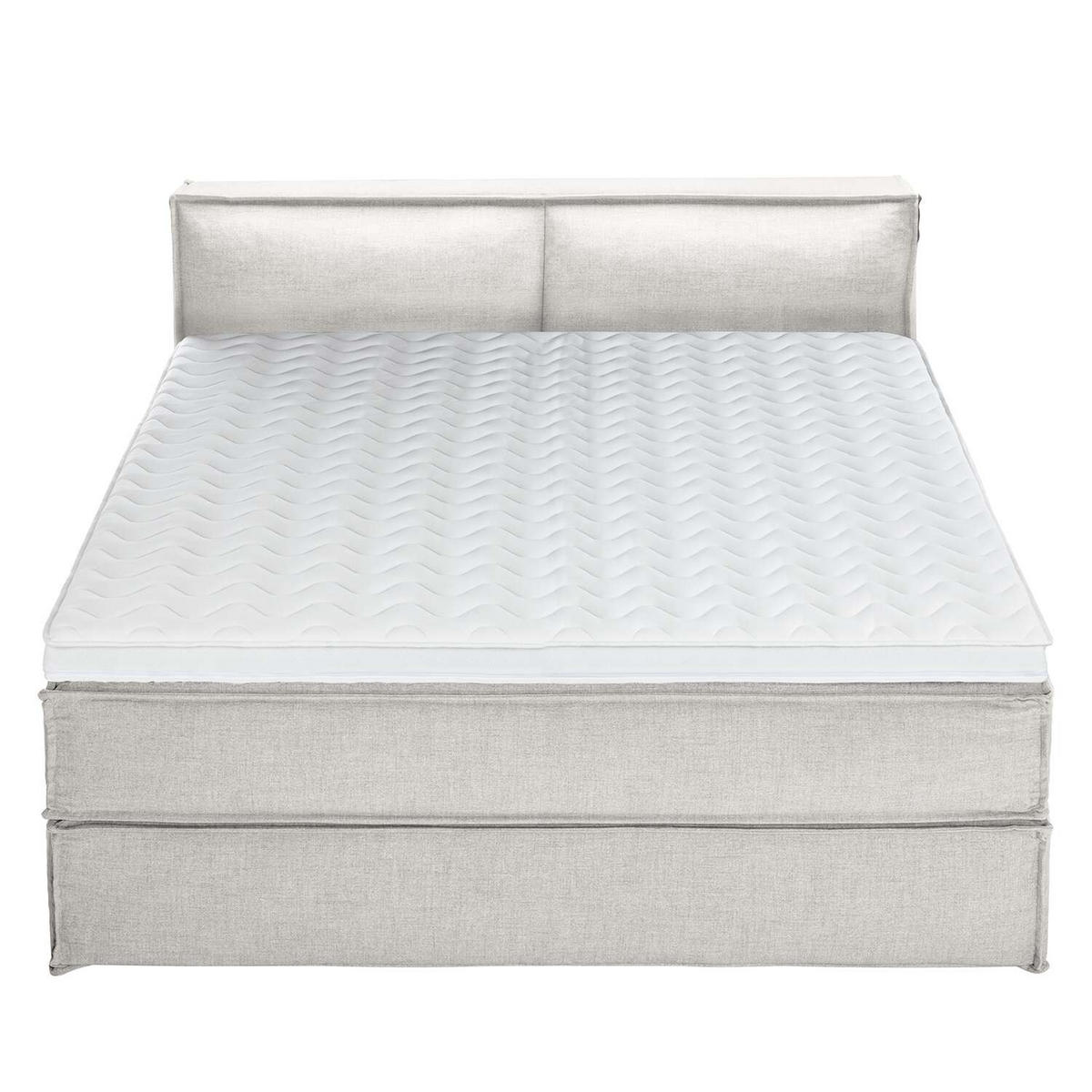 BOXSPRINGBETT KINX - Creme/Schwarz, Design, Textil (180/220cm) - home24