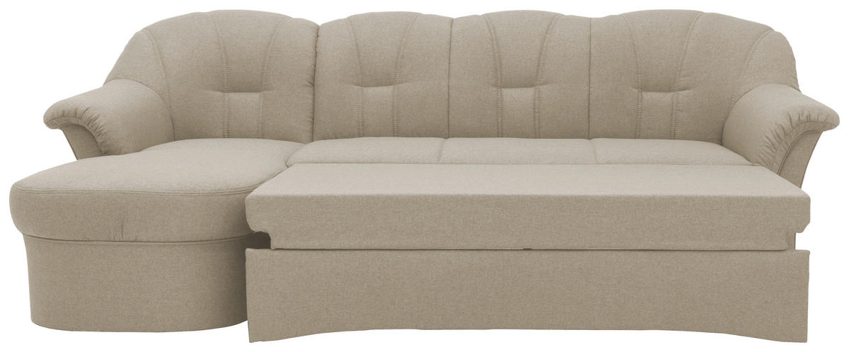 ECKSCHLAFSOFA in Webstoff Schlammfarben  - Schlammfarben/Schwarz, KONVENTIONELL, Kunststoff/Textil (142/233cm) - MID.YOU