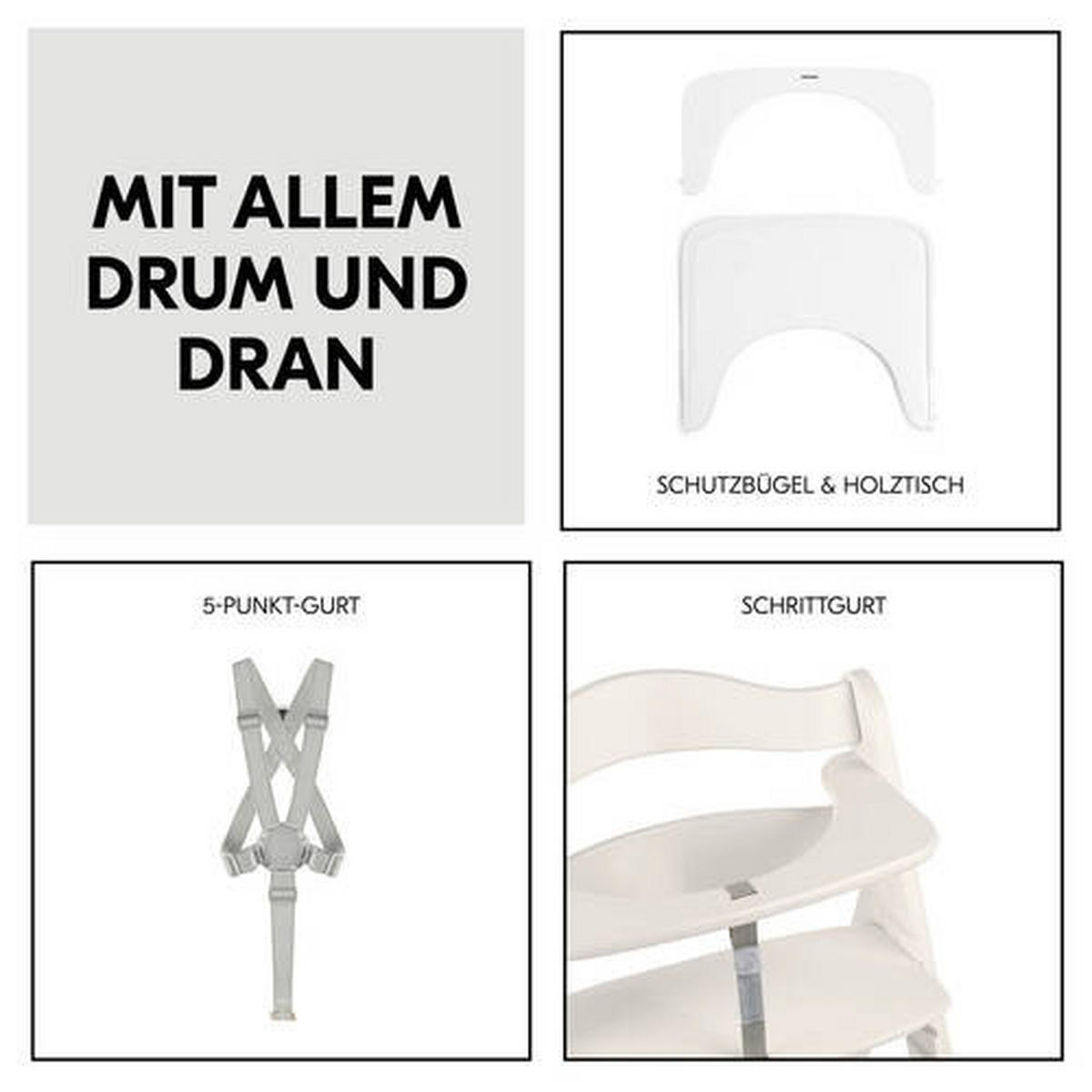 HOCHSTUHL Beta+ Weiß White  - Weiß, Basics, Holz (48/79/58cm) - Hauck