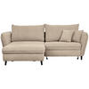 HÖRNSOFFA i struktur beige  - beige/svart, Design, trä/textil (245/161cm) - Livetastic
