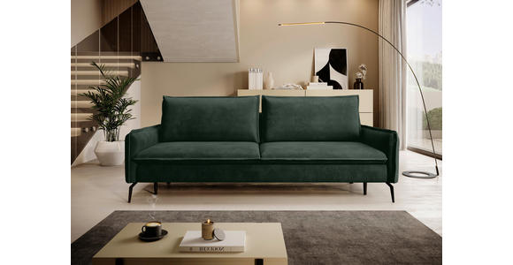 SCHLAFSOFA in Chenille Waldgrün - Waldgrün/Schwarz, KONVENTIONELL, Textil/Metall (223/89/107cm) - Carryhome