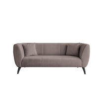 3-SITZER-SOFA in Bouclé Taupe  - Taupe/Schwarz, Modern, Holz/Textil (208/83/88cm) - MID.YOU
