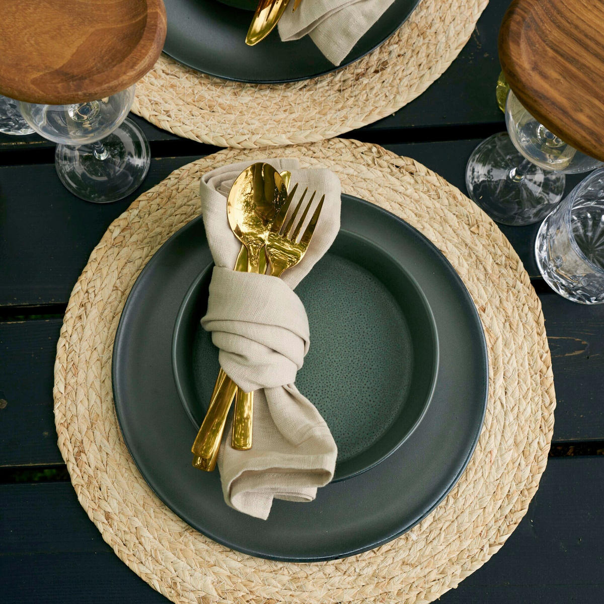 SUPPENTELLERSET RAW 6-teilig  - Grün, Basics, Keramik (19,4/4,5cm) - Aida