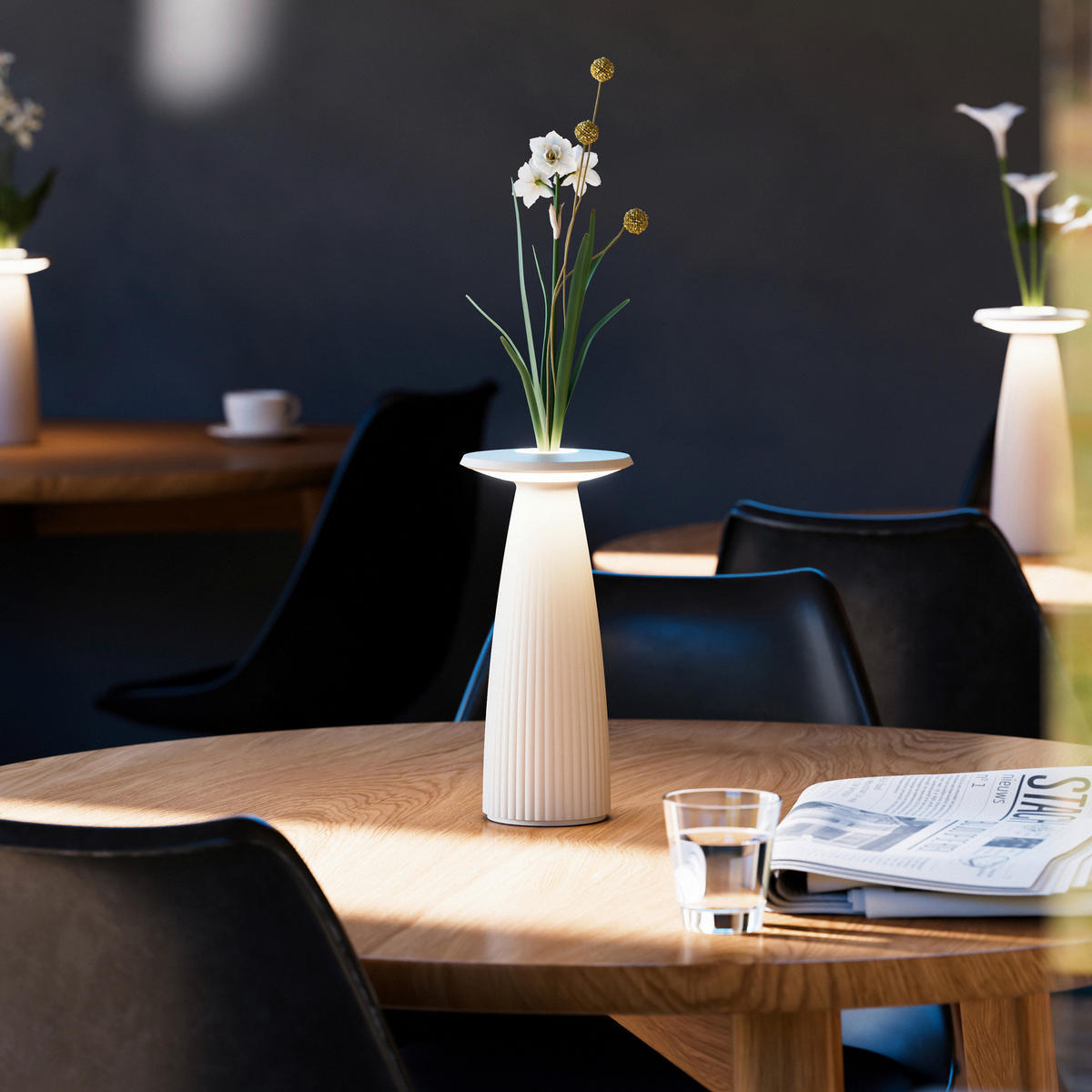 AKKU-TISCHLEUCHTE Nuflair 11,5/11,5/24 cm   - Beige, Design, Metall (11,5/11,5/24cm)