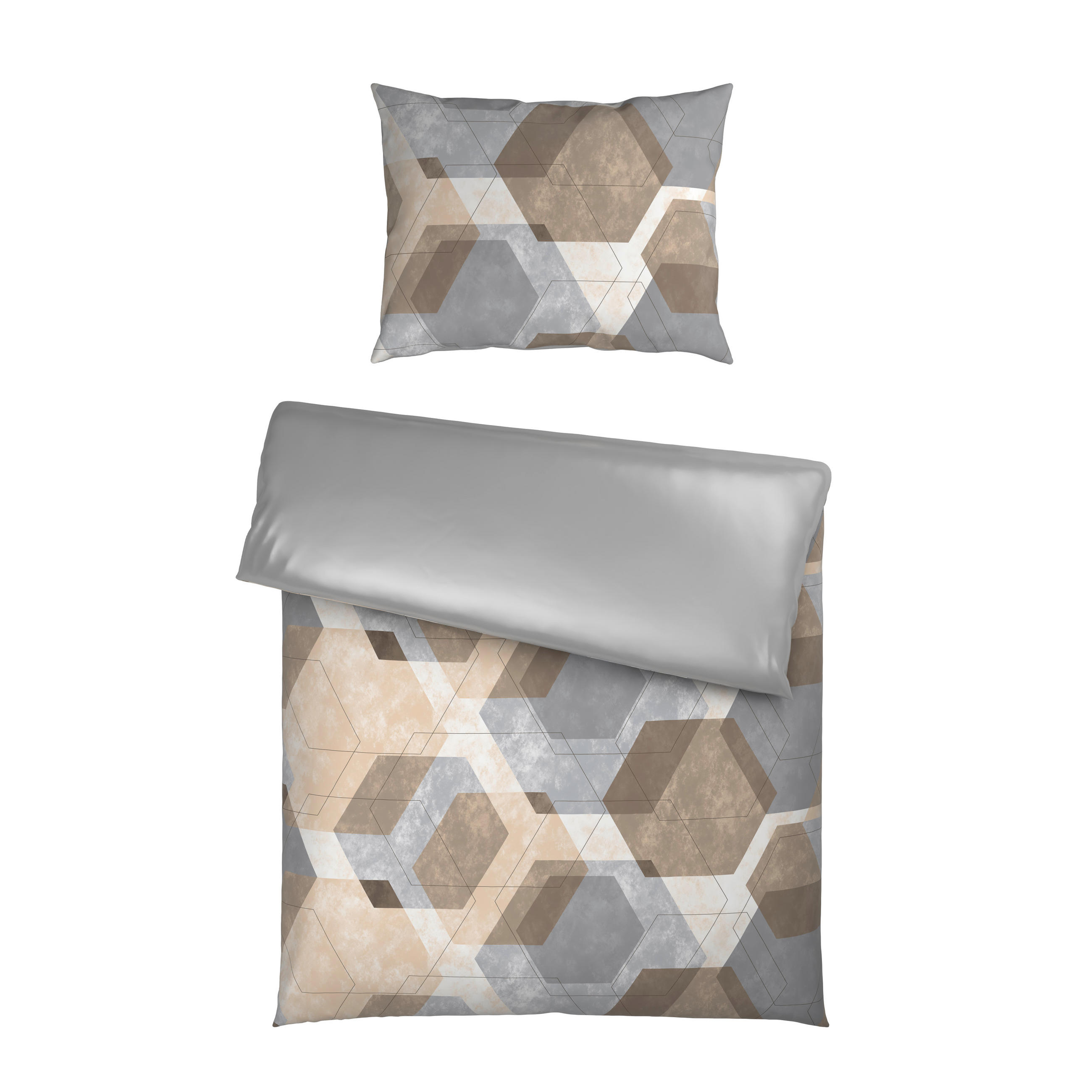 Novel OBOJSTRANNÁ POSTEĽNÁ BIELIZEŇ, satén, sivá, 140/200 cm