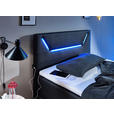 BOXSPRINGBETT 120/200 cm,  in Schwarz  - Silberfarben/Schwarz, Trend, Kunststoff/Textil (120/200cm) - Xora