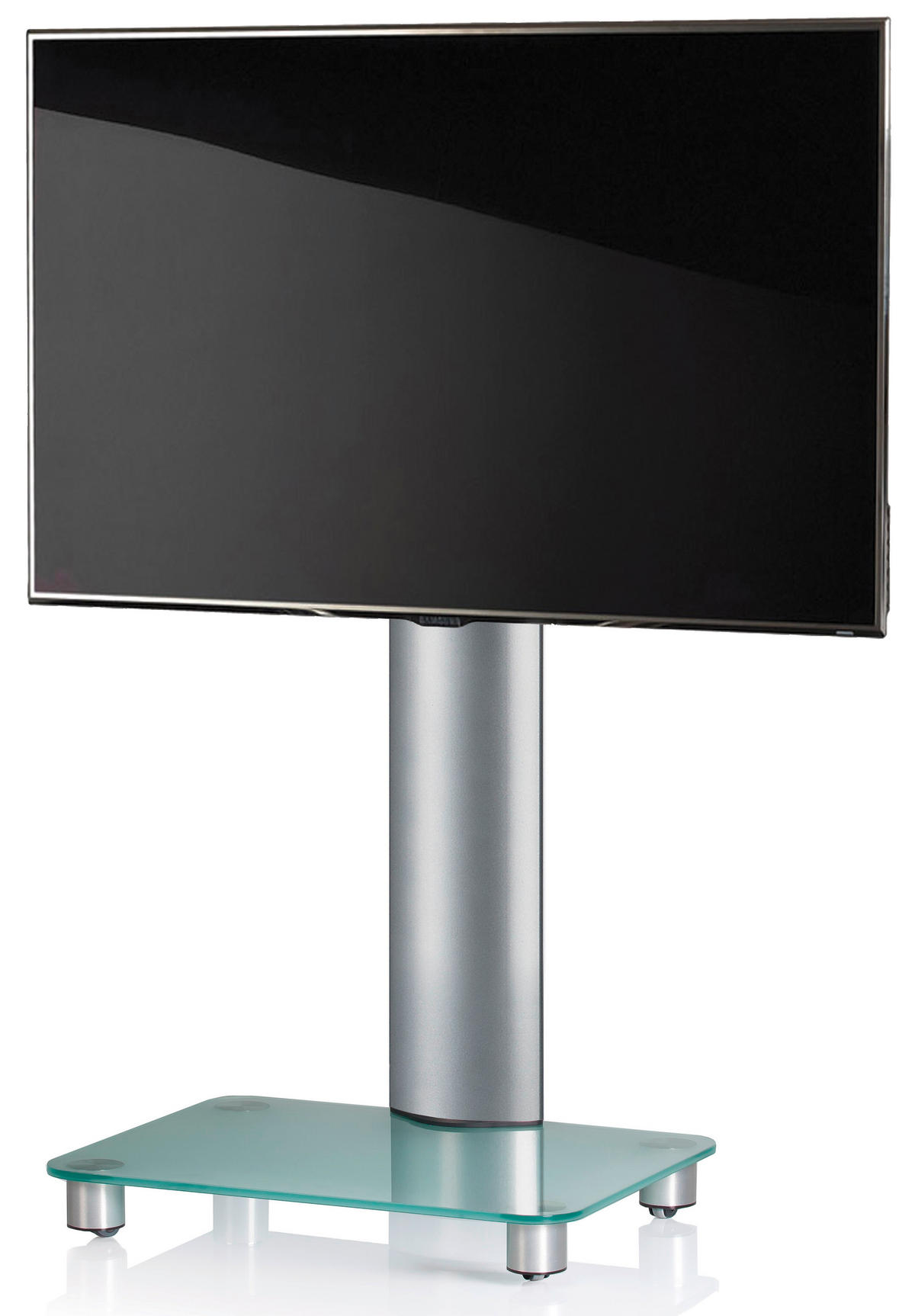 TV-RACK Glas, Metall Silberfarben, Klar  - Klar/Silberfarben, KONVENTIONELL, Glas/Metall (60/100/44cm) - MID.YOU