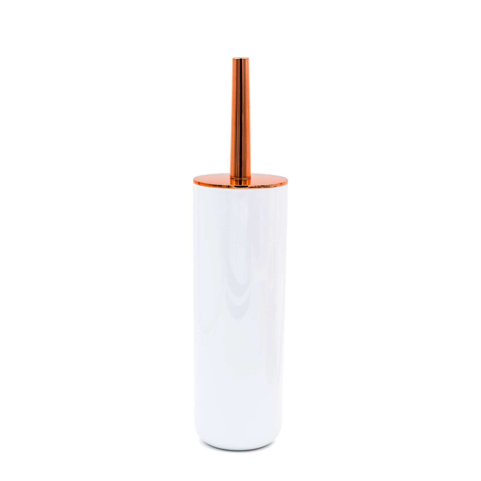 WC-BÜRSTENGARNITUR in Kunststoff  Kunststoff   - Weiss/Kupferfarben, Basics, Kunststoff (9/37,3/9cm) - Sadena
